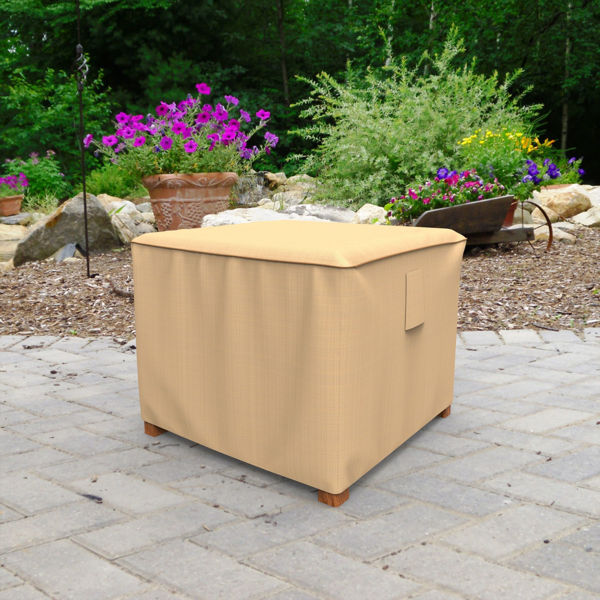 Picture of 22" Square Outdoor Side Table/Ottoman Cover - Select Tan